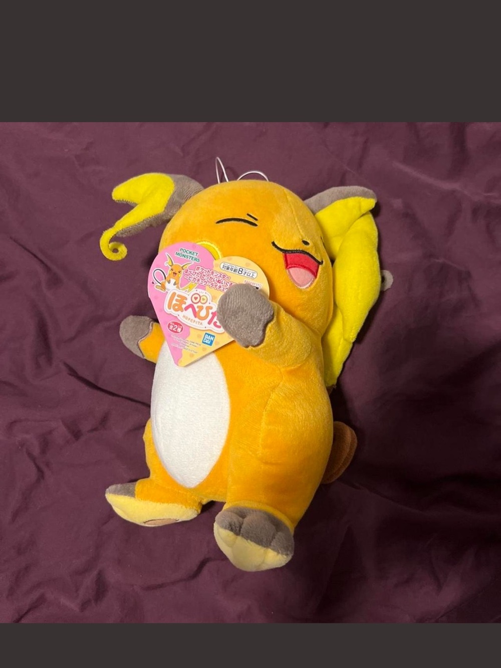Pokemon Pocket Monsters - Raichu Bandai hopepita New with tag 12"